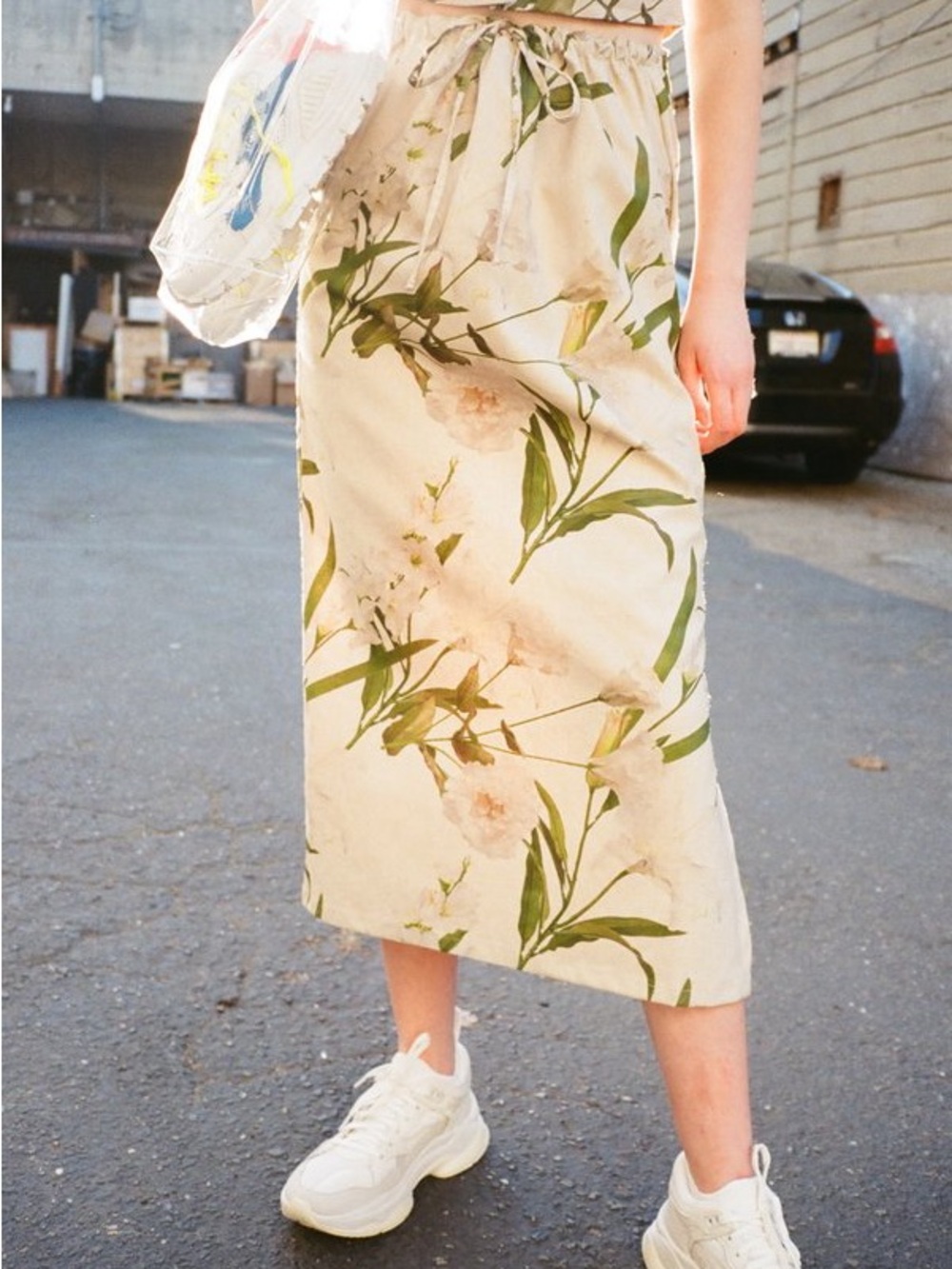 Lisa Says Gah Simone Floral Linen Blend Maxi Skirt